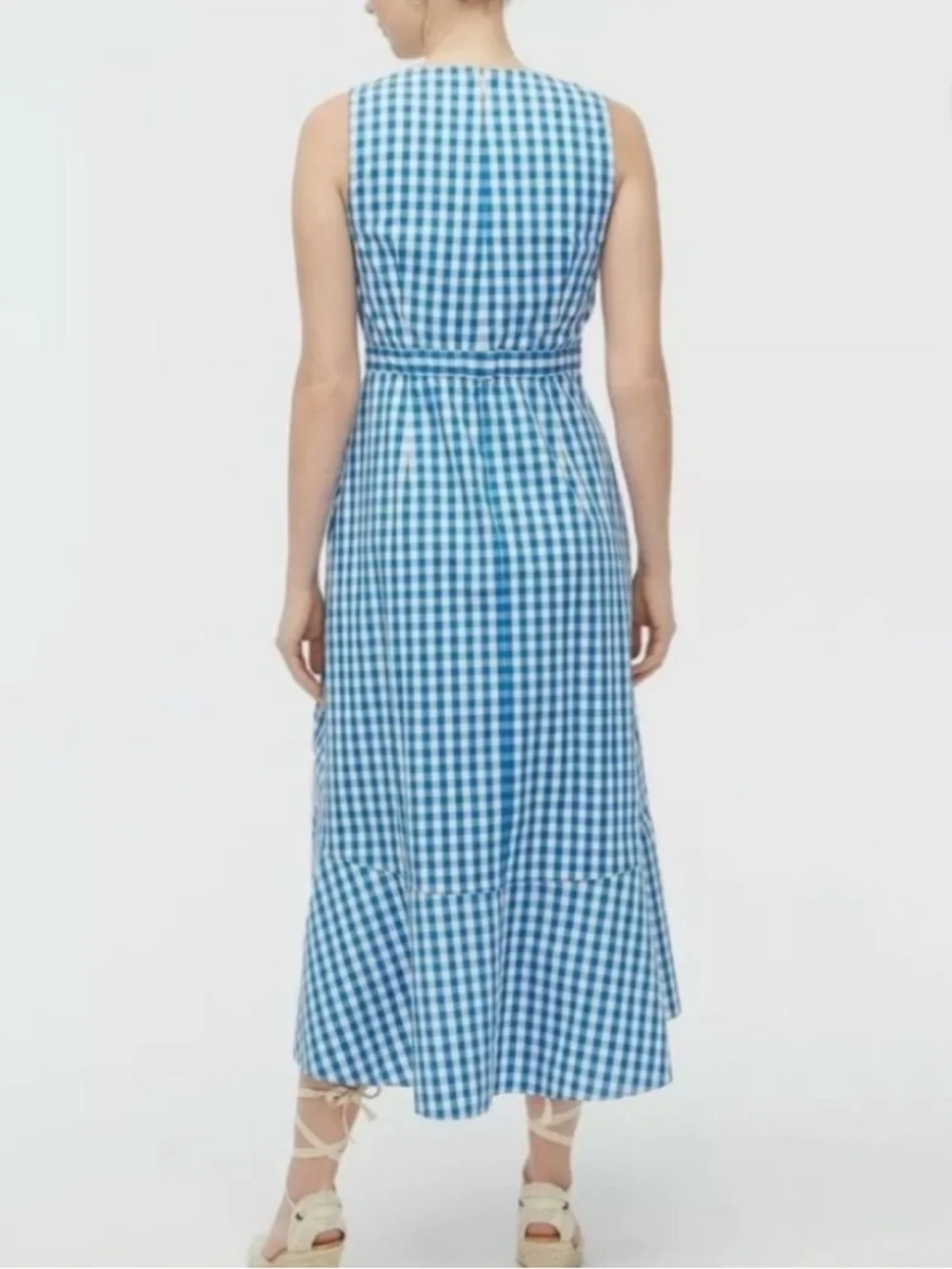 J. Crew gingham plaid wrap dress in cotton poplin
